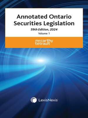 cover image of Annotated Ontario Securities Legislation